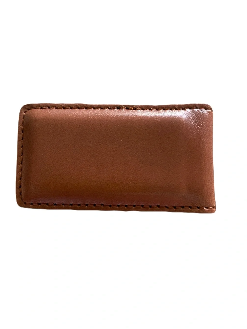Classic Tan Brown Genuine Leather Men’s Magnetic Money Classic Smooth Strong